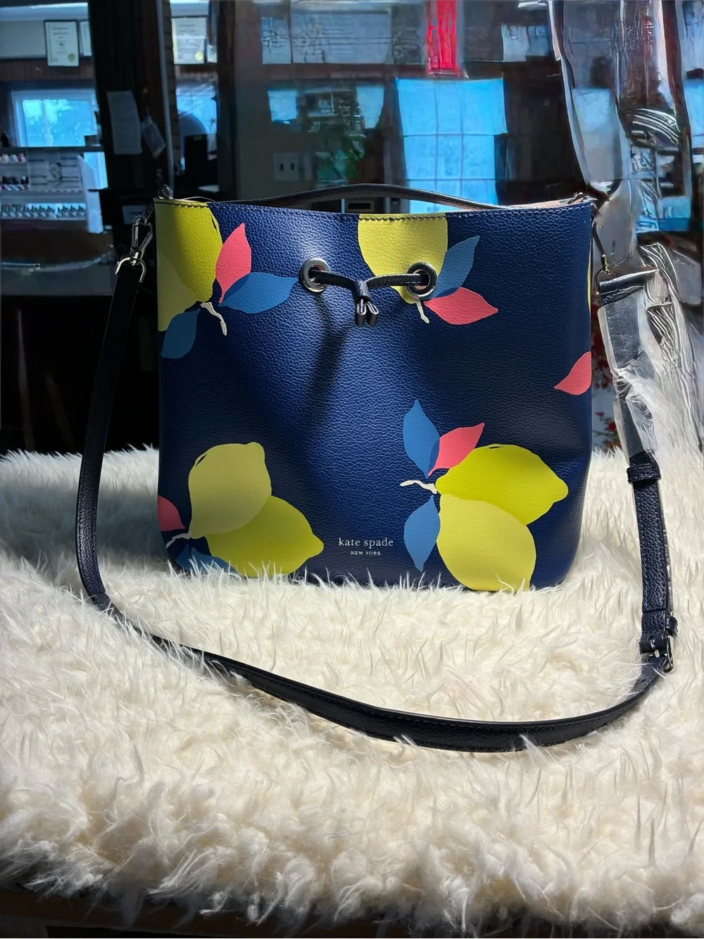 Kate Spade Floral Print Bucket Bag .
